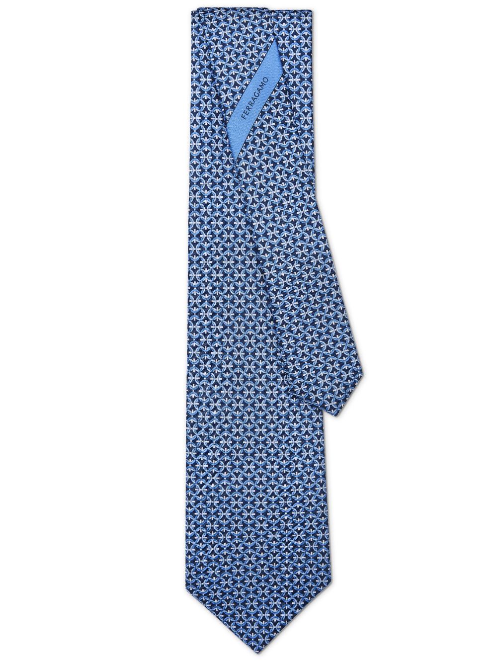 Image 1 of Ferragamo corbata de seda con estampado Gancini