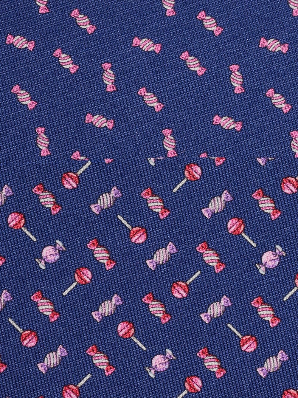 Ferragamo candy-print silk tie - Blauw