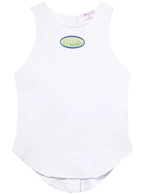 PUCCI logo-patch cotton top 