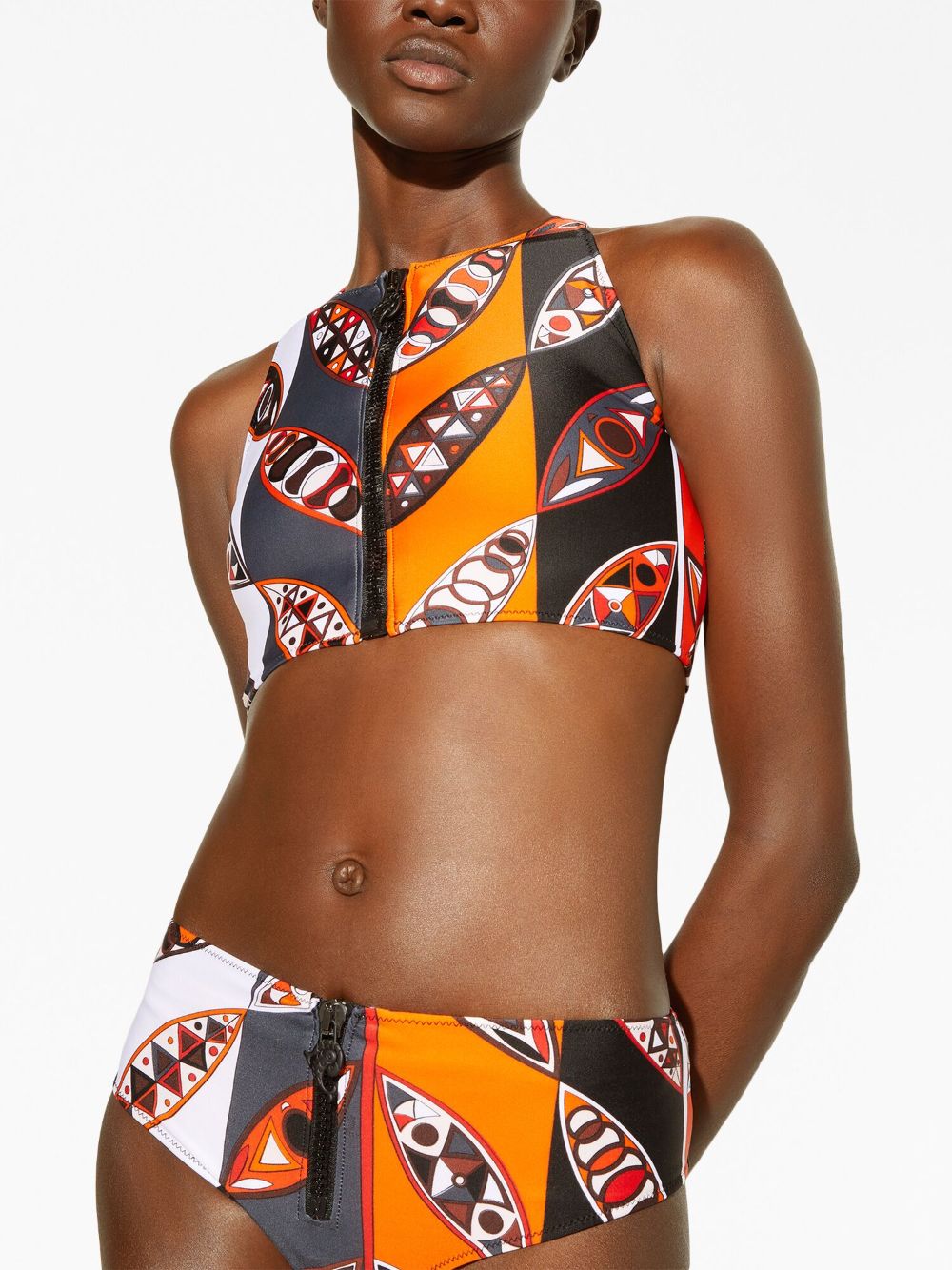 Shop Pucci Graphic-print Bikini Top In White