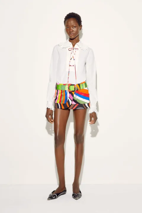 Iride-Print Wrap Mini Skirt