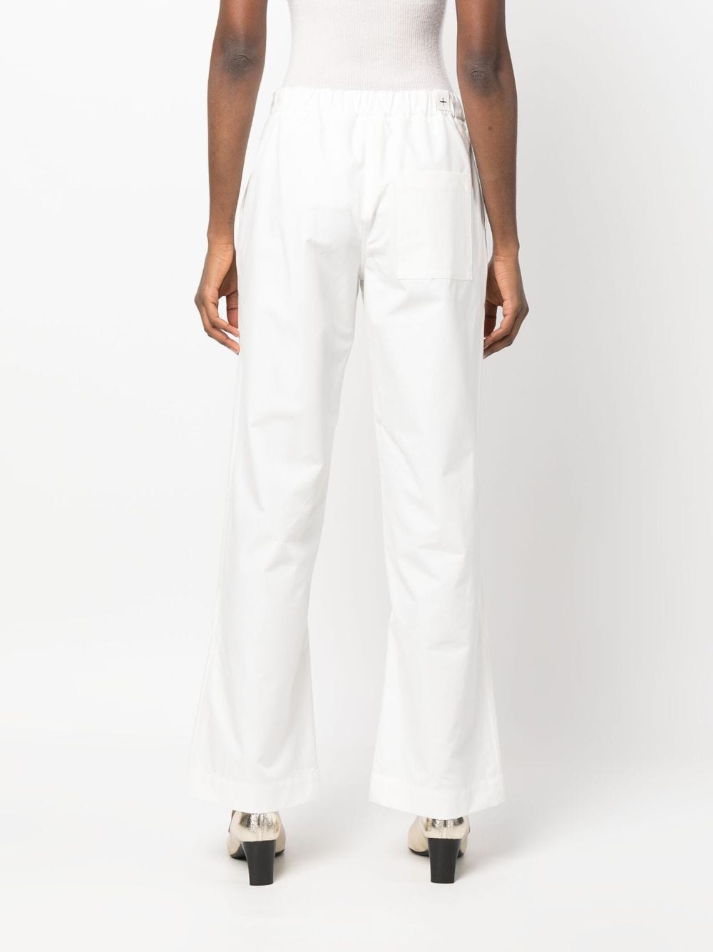 Shop Jil Sander Layered-effect Wide-leg Trousers In White
