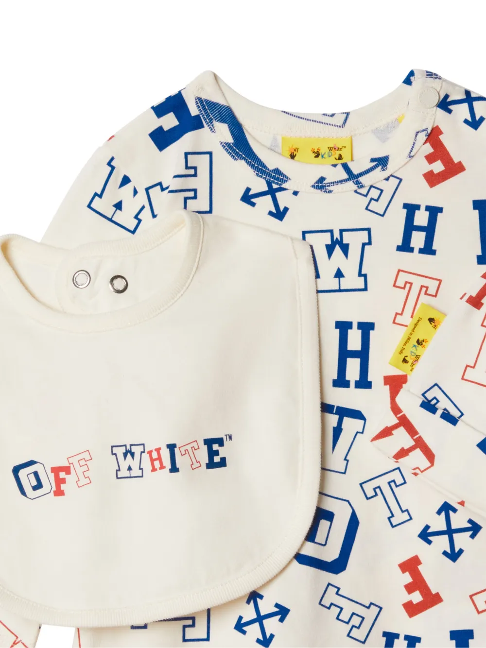 Off-white Graphic-print Romper Set In White