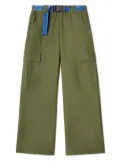 Off-White Kids Bookish logo-belt cargo trousers - Green