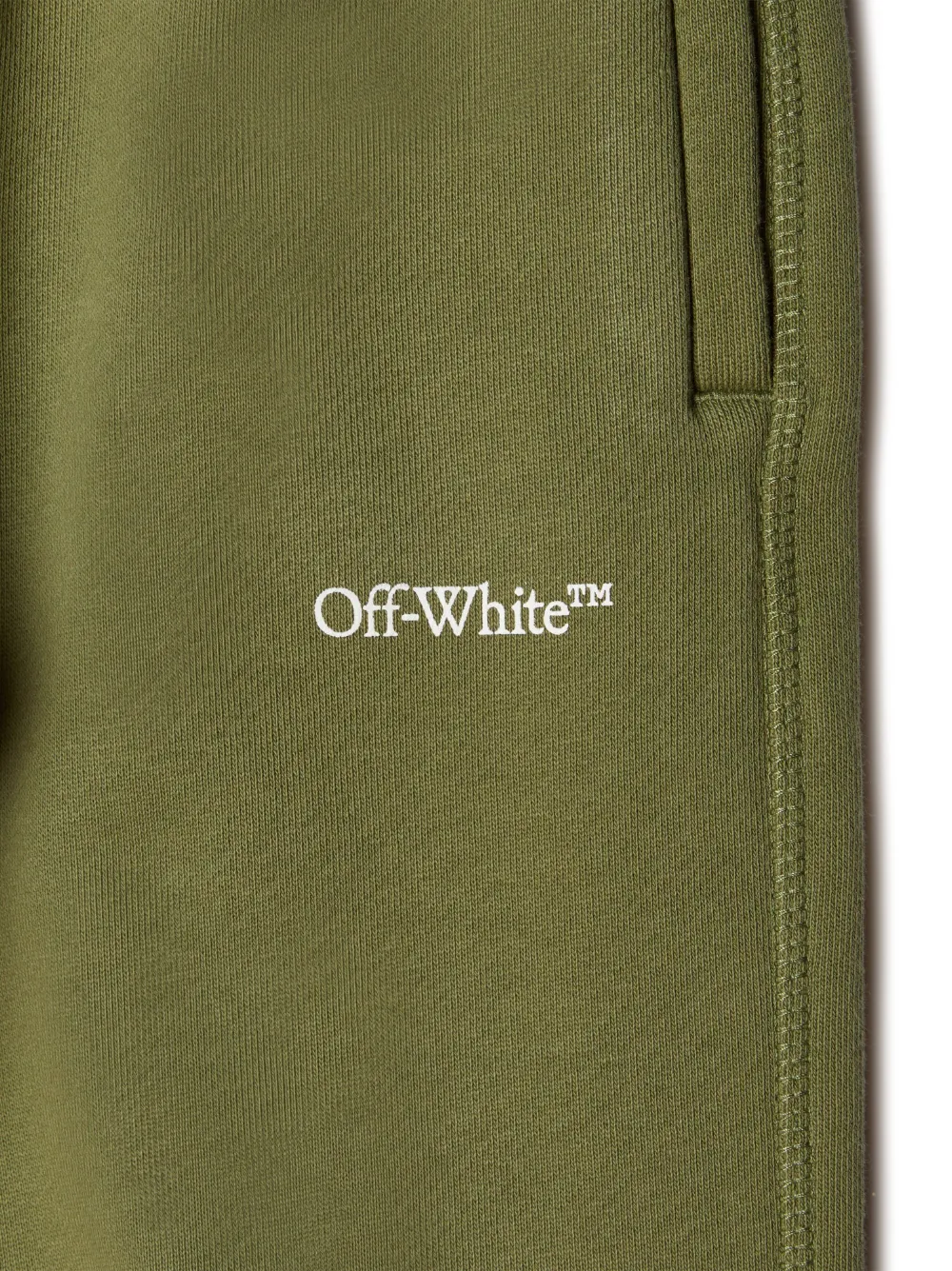 Shop Off-white Bookish Cotton Track Pants In Green