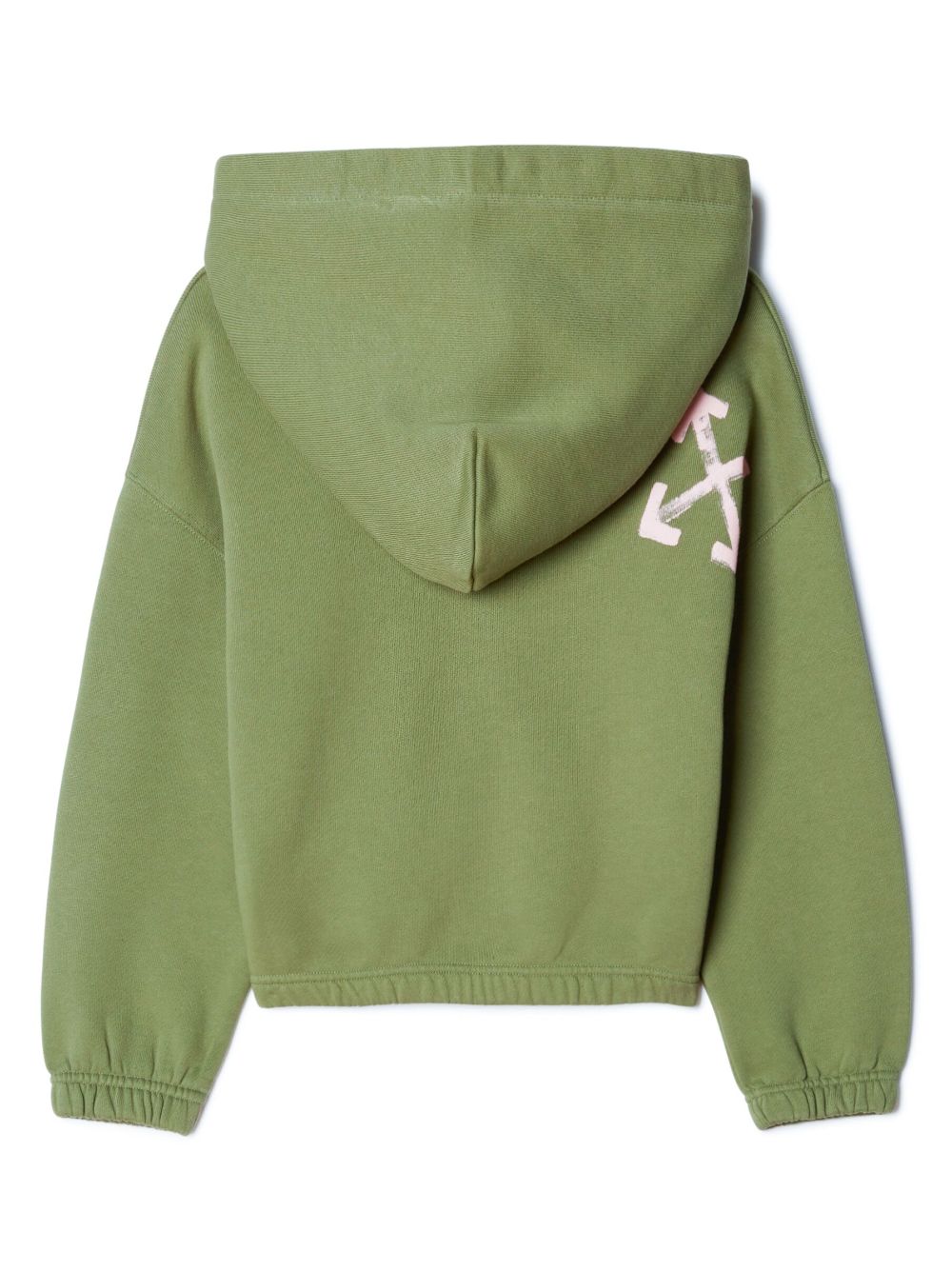 Off-White Kids Katoenen hoodie met print - Groen