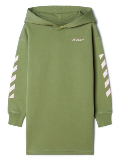 Off-White Kids Arrows-print cotton hoodie dress