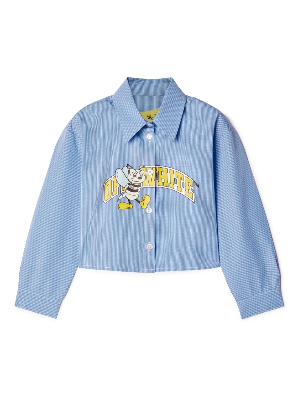 Off-White Kids college logo-print cotton shirt - Blue