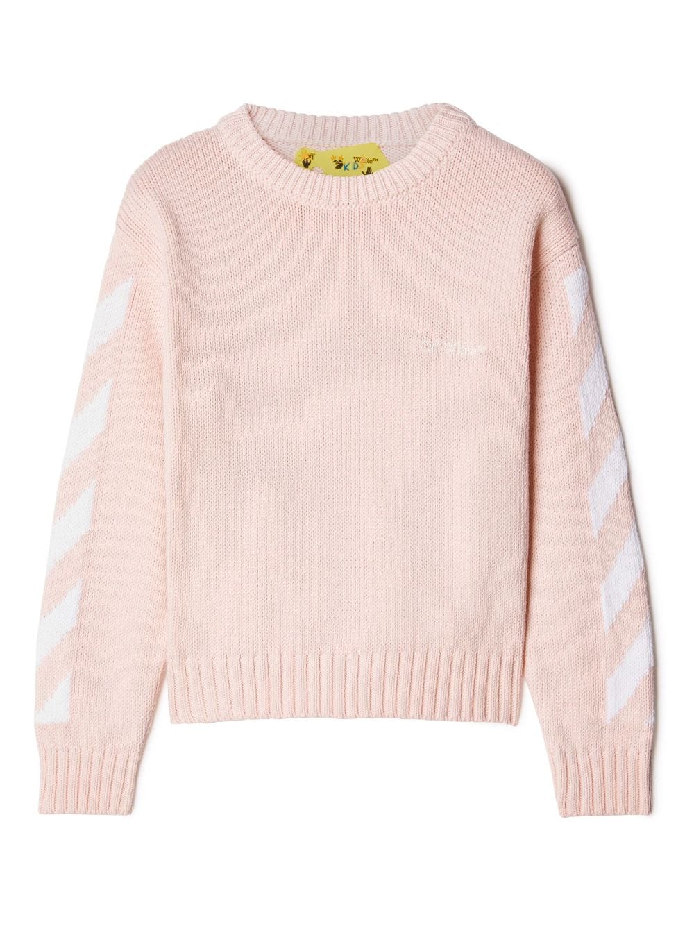 Off-white Kids' Arrows-motif Ribbed Jumper In Pink