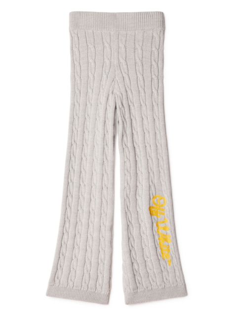 Off-White Kids Off Script cable-knit trousers