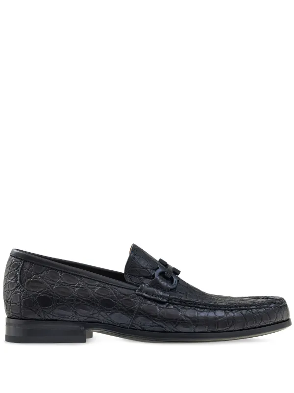 Ferragamo Gancini detail Leather Loafers Farfetch