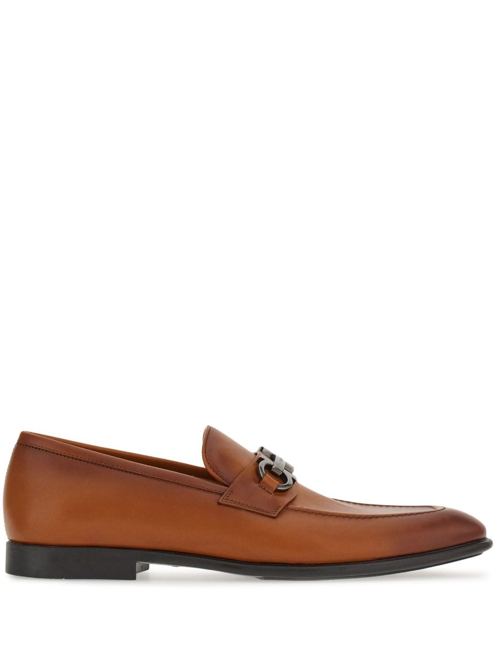 Ferragamo Gancini-plaque Leather Loafers - Farfetch