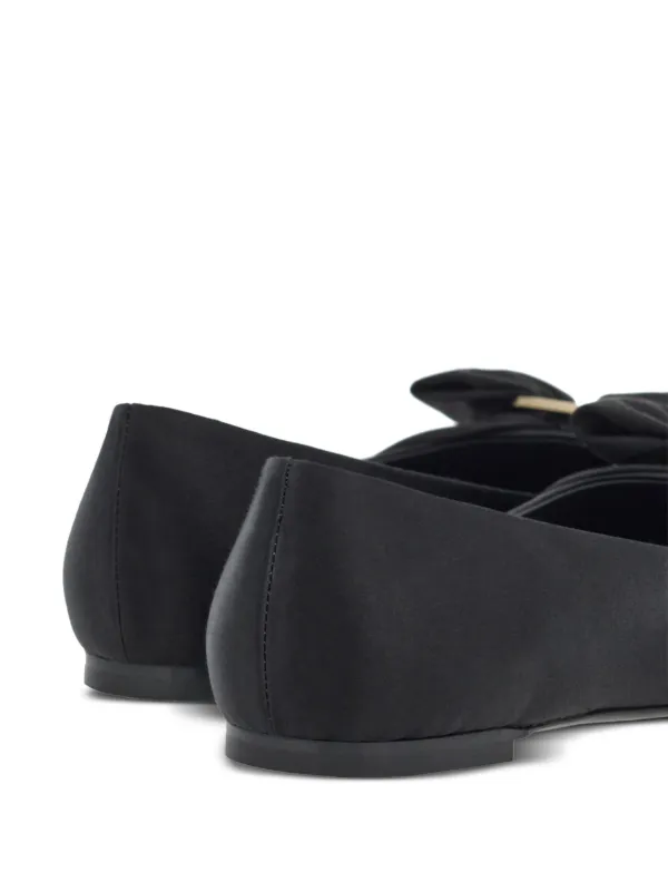 Ferragamo ブラック フラットシューズ ヴァラリボン FERRAGAMO フェラガモ バレエシューズ リボン 靴 Salvatore