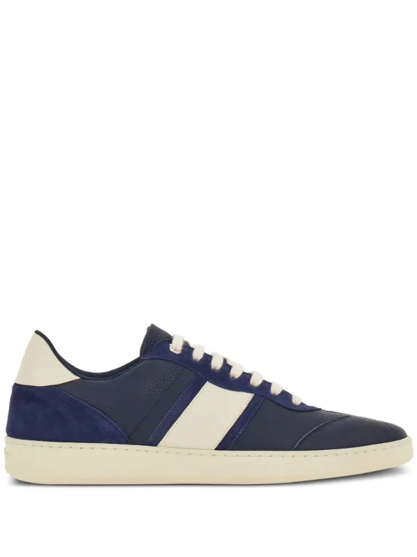 【送料&関税込】Ferragamo Leather Logo Sneakers Ferragamo logo-debossed Leather Sneakers | Blue | FARFETCH