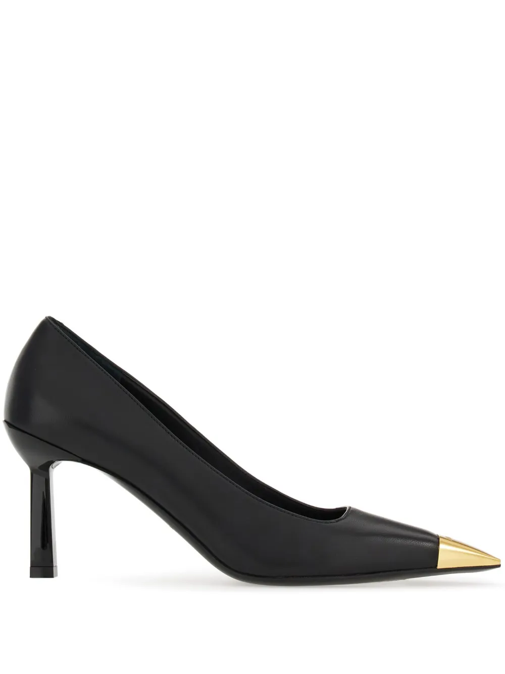 Ferragamo metallic-toecap leather pumps – Black