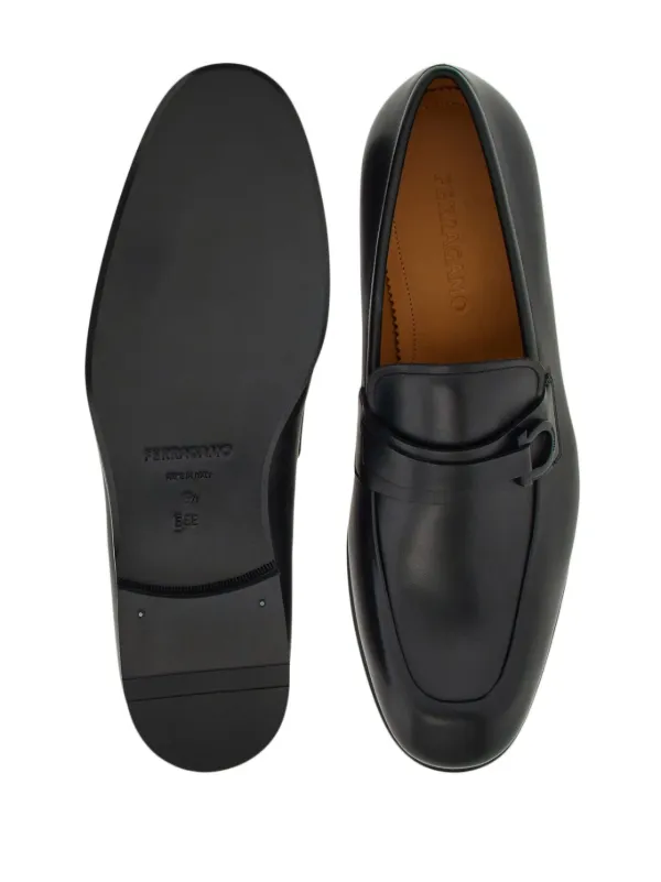 サンダル Ferragamo Gancini Black Leather Loafers 02C512735236 Ferragamo Gancini Leather Loafers | Black | FARFETCH