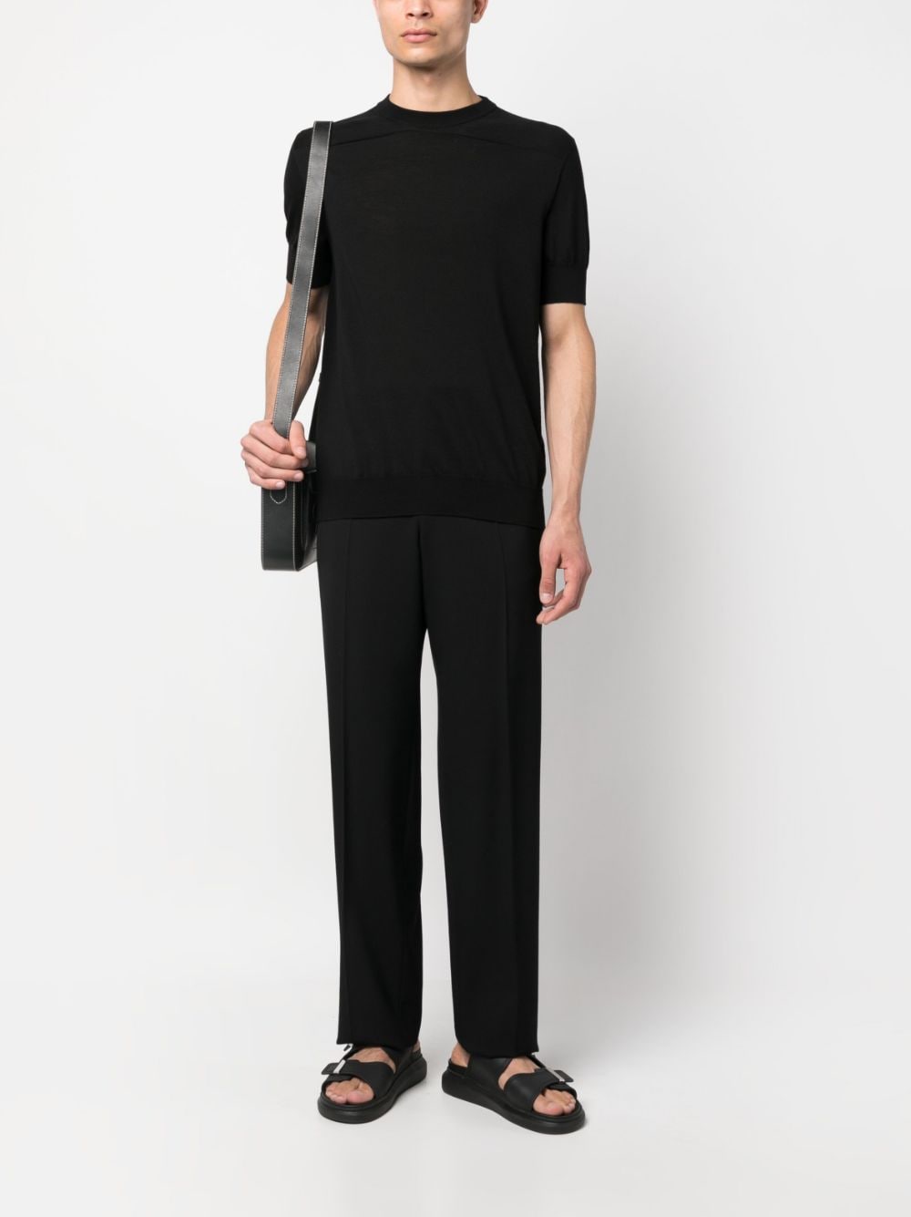 Jil Sander short-sleeve wool T-shirt - Zwart