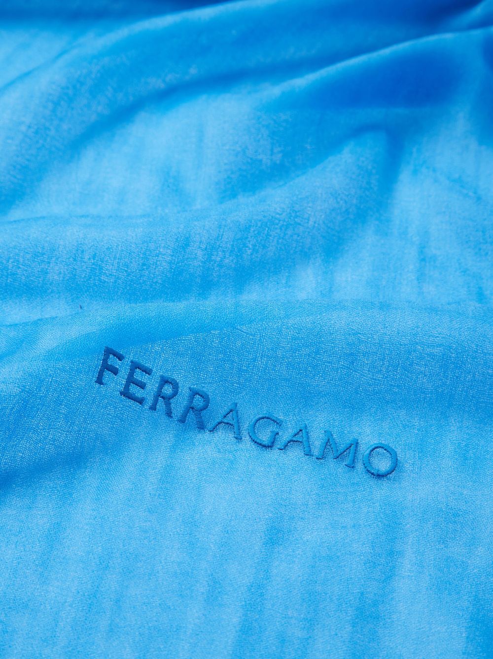 Shop Ferragamo Semi-sheer Cashmere Scarf In Blue