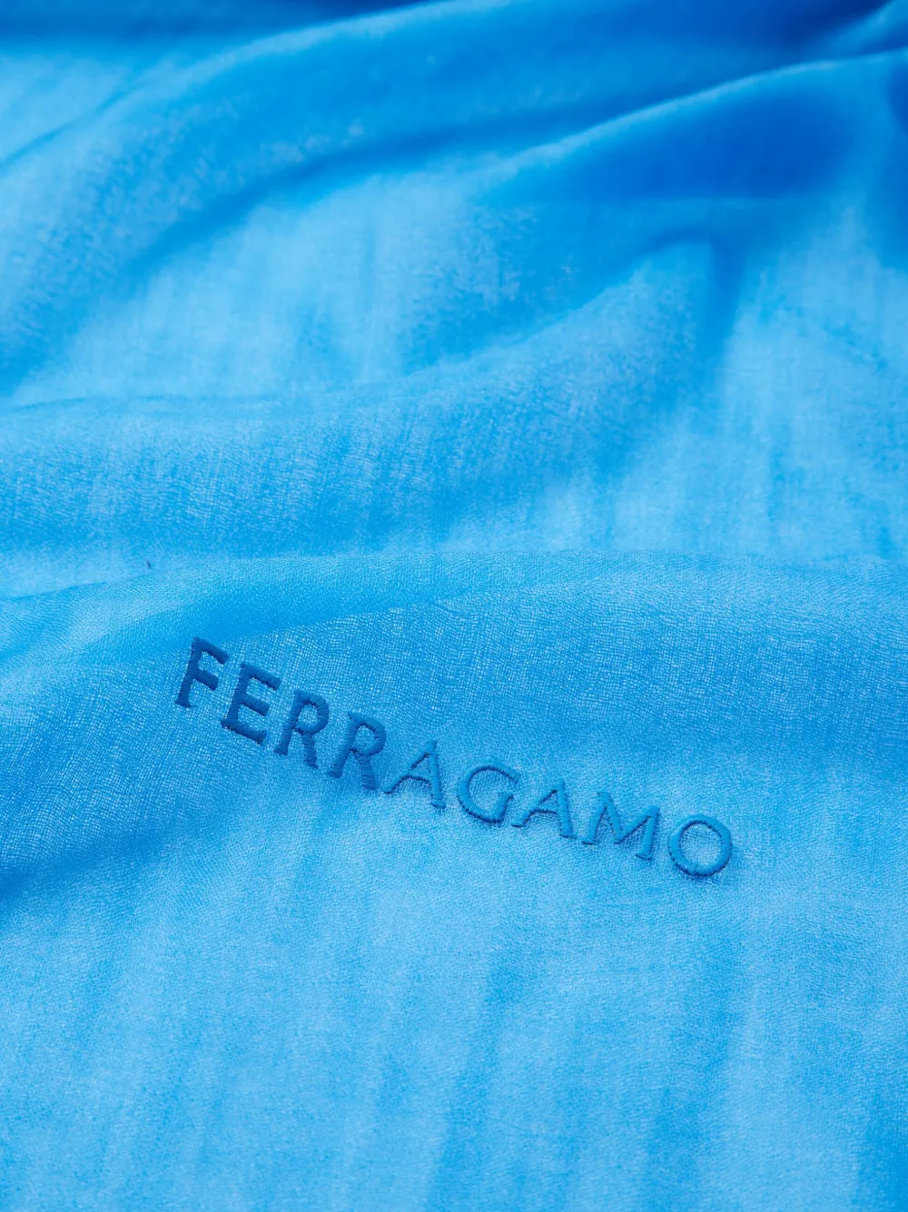 Shop Ferragamo Semi-sheer Cashmere Scarf In Blue