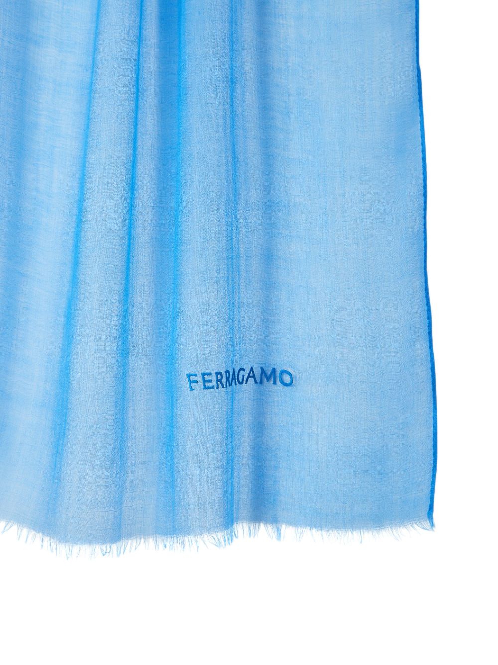 Shop Ferragamo Semi-sheer Cashmere Scarf In Blue