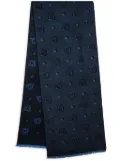 Ferragamo patterned-jacquard silk scarf - Blue