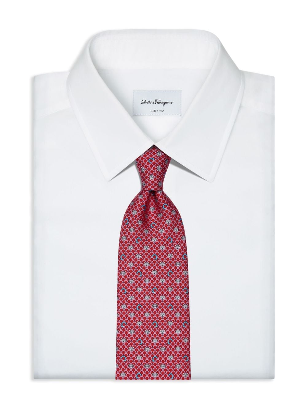 Shop Ferragamo Fox-print Silk Tie In Red