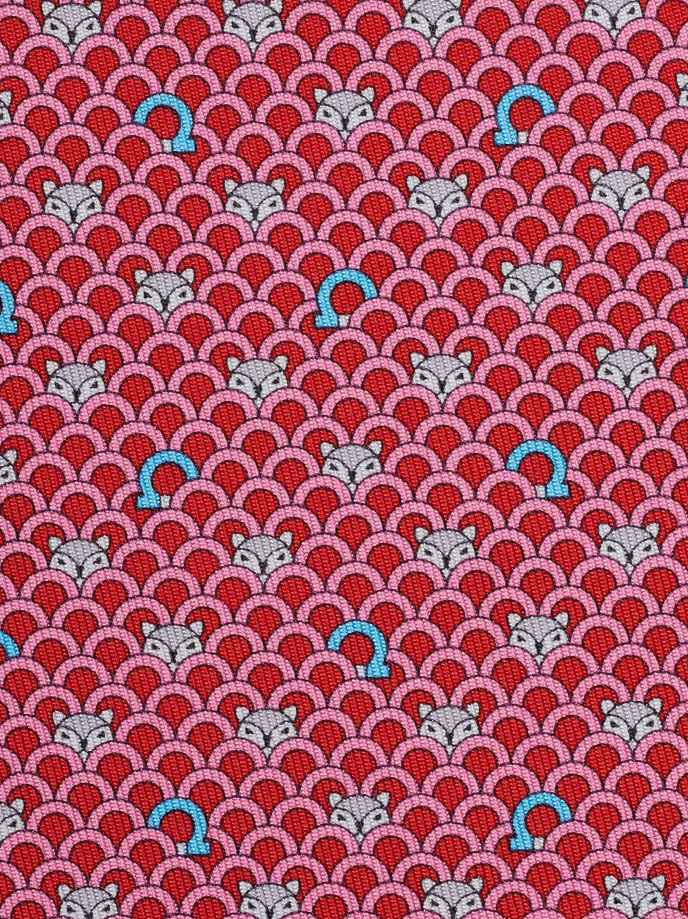 Shop Ferragamo Fox-print Silk Tie In Red