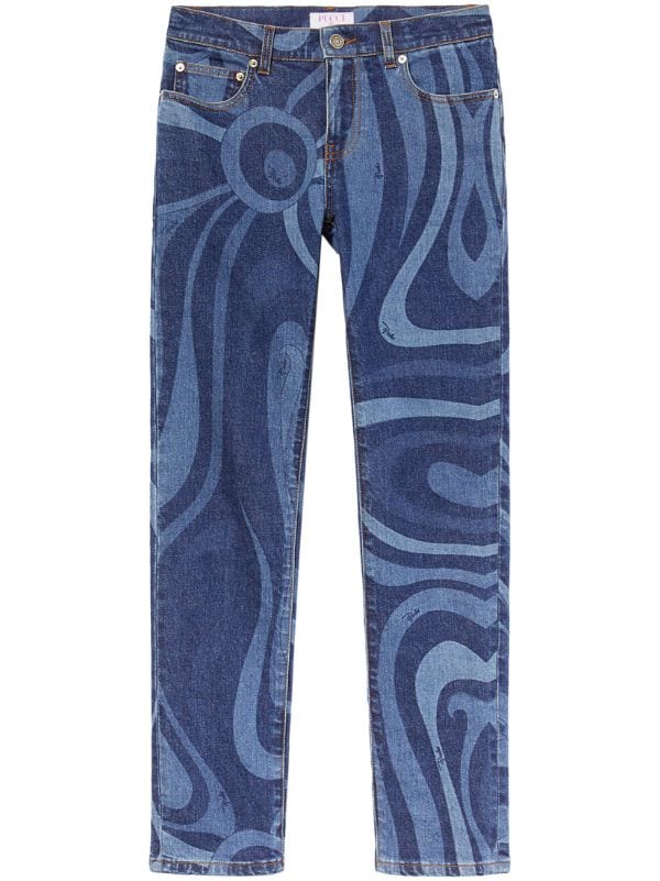 PUCCI abstract print straight leg Jeans   Farfetch