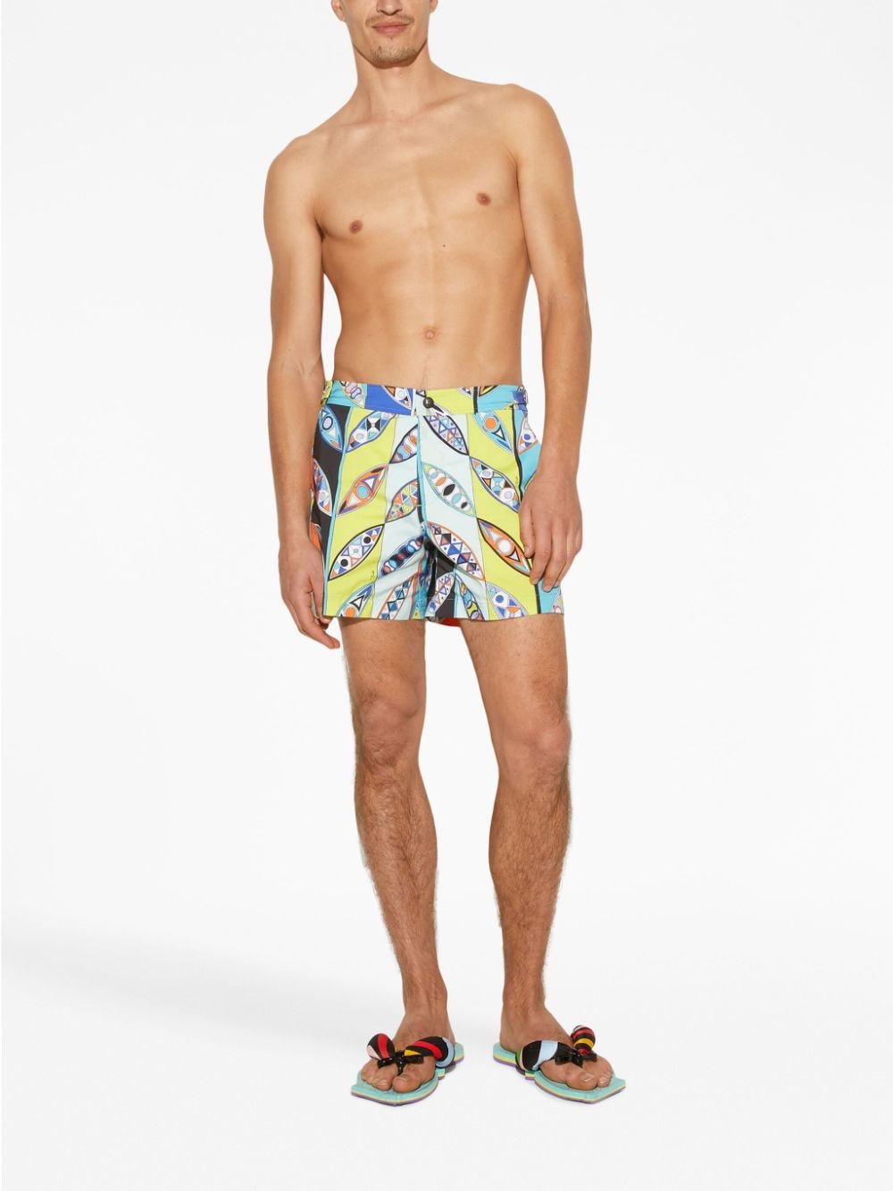 Shop Pucci Graphic-print Swim Shorts In Blue