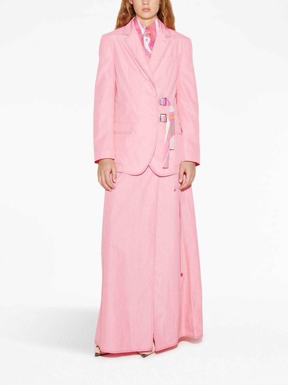 Shop Pucci Notched-lapels Off-centre Blazer In Pink