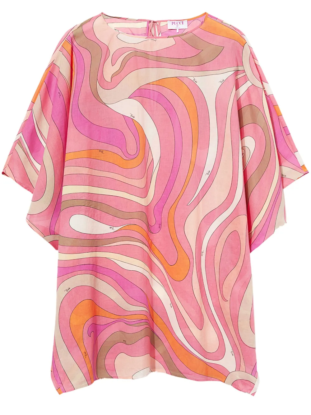 Shop Pucci Abstract-print Cotton Kaftan In Pink