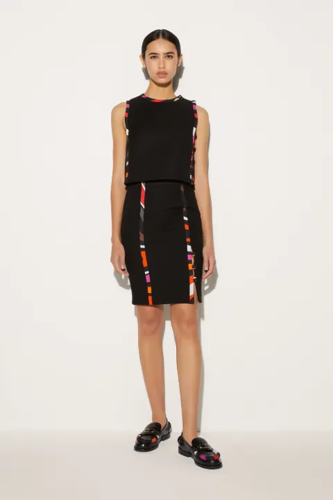 Marmo-Print Cotton Pencil Skirt