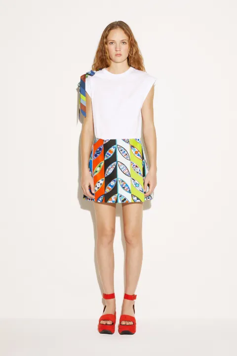 Girandole-Print Silk Wrap Skirt