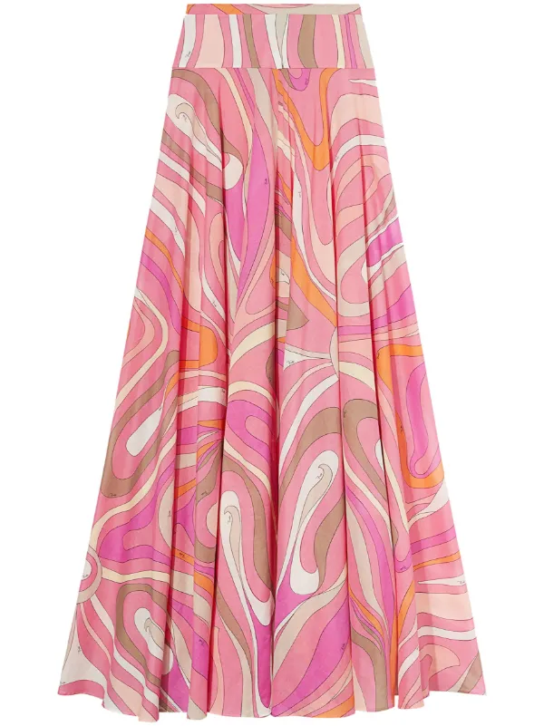 Pink cotton maxi clearance skirt