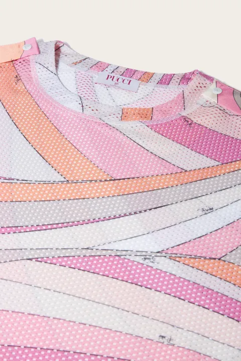 Iride-Print Mesh T-Shirt 
