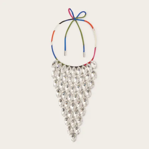 Crystal-Embellished Goccia-Print Necklace