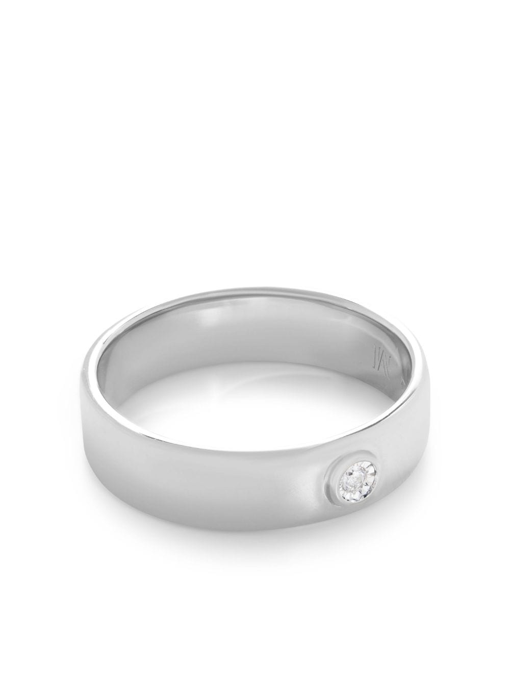 Shop Monica Vinader Diamond Essential Flat-band Ring In Silver