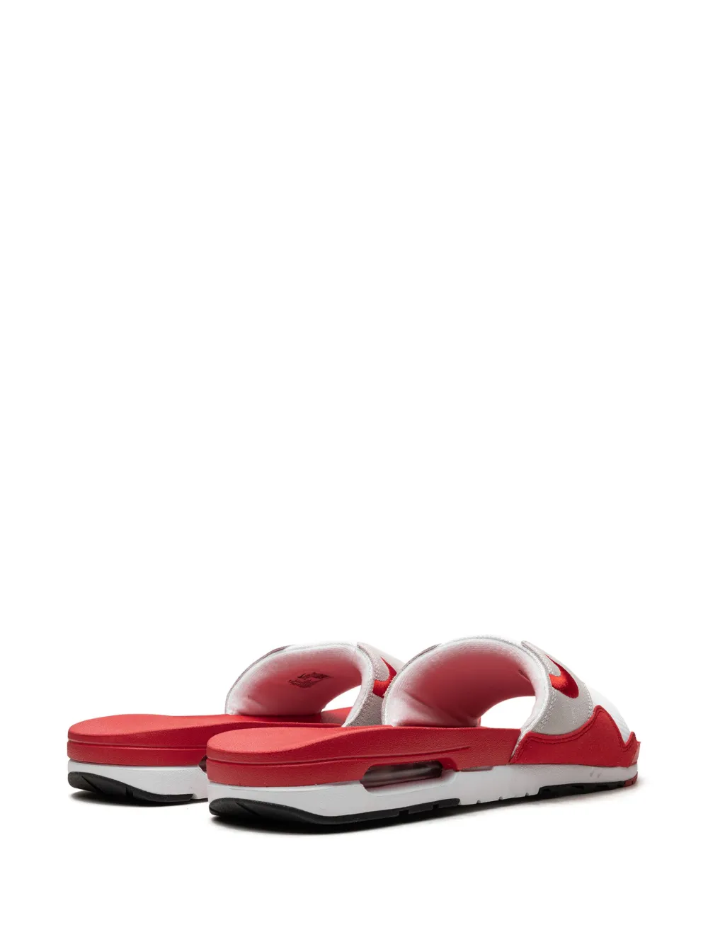 Shop Nike Air Max 1 "sport Red" Slides In White