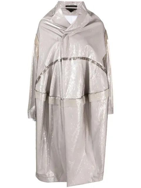 Comme Des Garçons asymmetric embossed raincoat