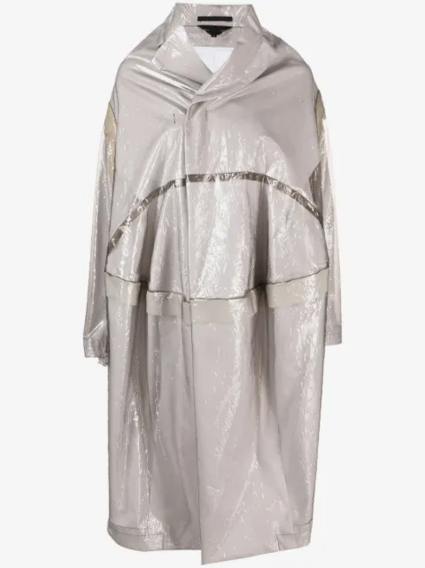Comme Des Garçons asymmetric embossed raincoat