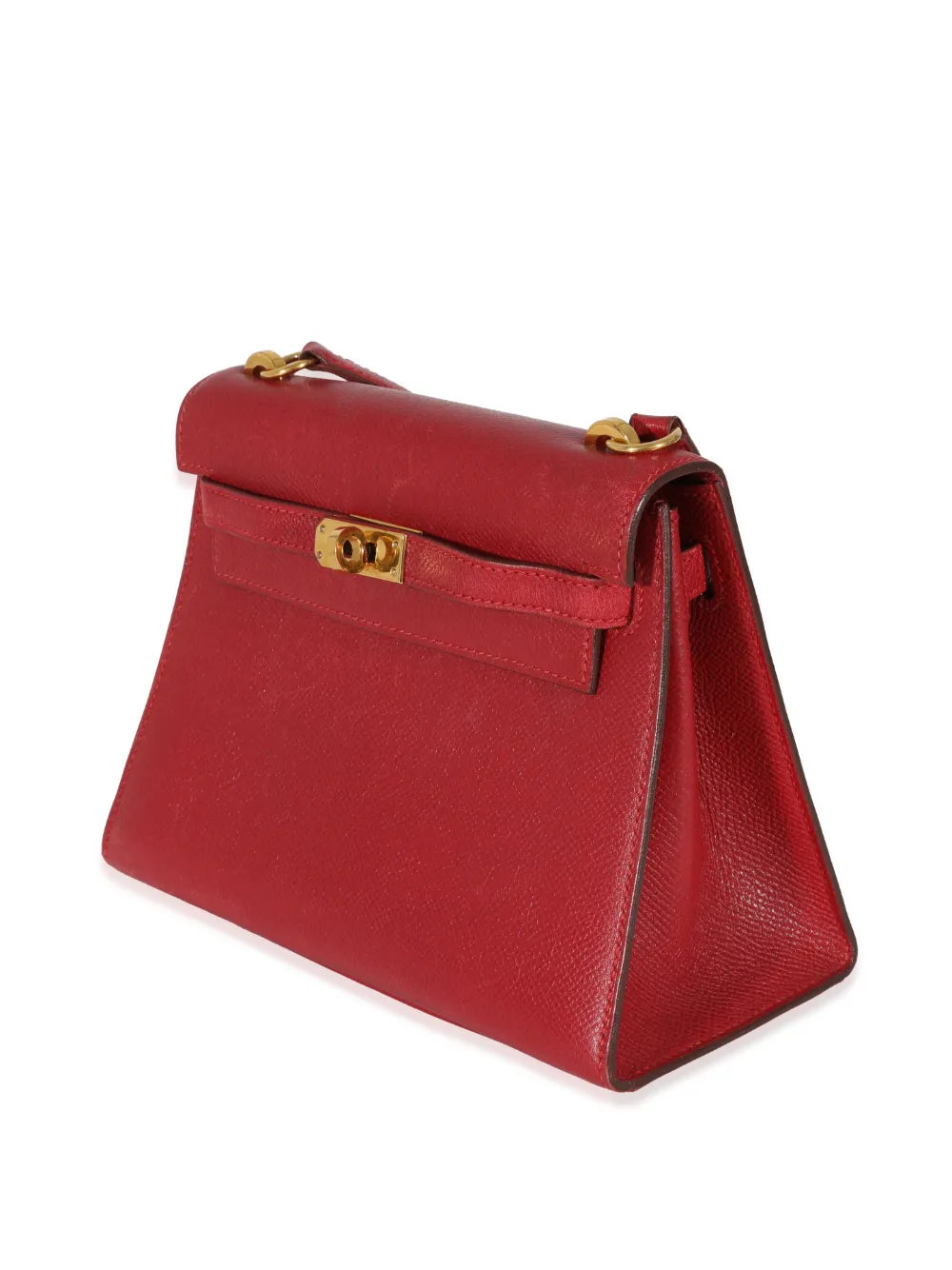 Hermès - 1992 pre-owned mini Kelly 20 Sellier leather shoulder bag - women - Leather - One Size - Red 2