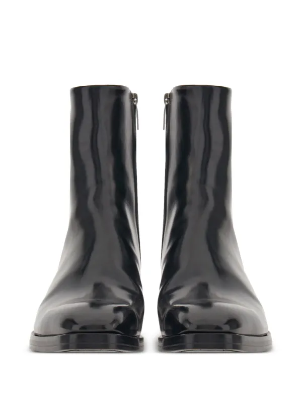 【送料&関税込】Ferragamo Leather Ankle Boots Ferragamo Black Leather Ankle Boots Salvatore Ferragamo