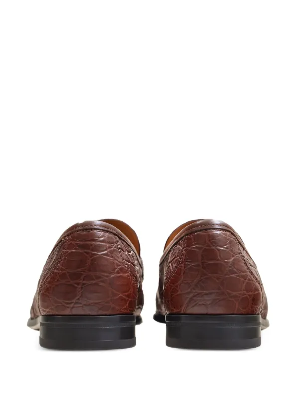 Ferragamo Gancini-ornament embossed-crocodile Loafers  display picture 2