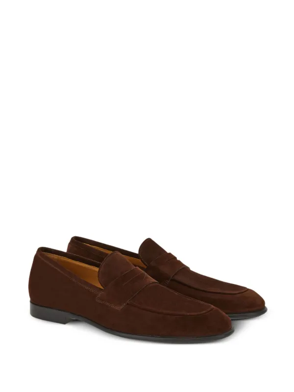 Ferragamo ダークブラウン ローファー Ferragamo レザーペニーローファー | ブラウン | FARFETCH JP