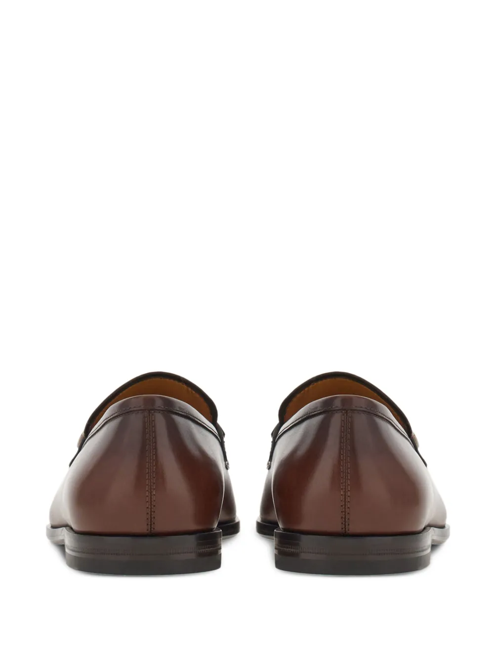 Shop Ferragamo Gancini-buckle Leather Loafers In Brown