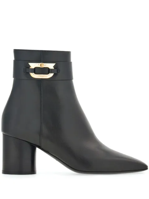 Ferragamo Gancini 60mm leather ankle boots