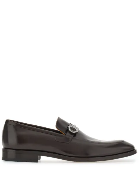 Ferragamo Gancini-plaque leather loafers