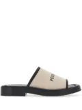 Ferragamo logo-print canvas slides - Neutrals