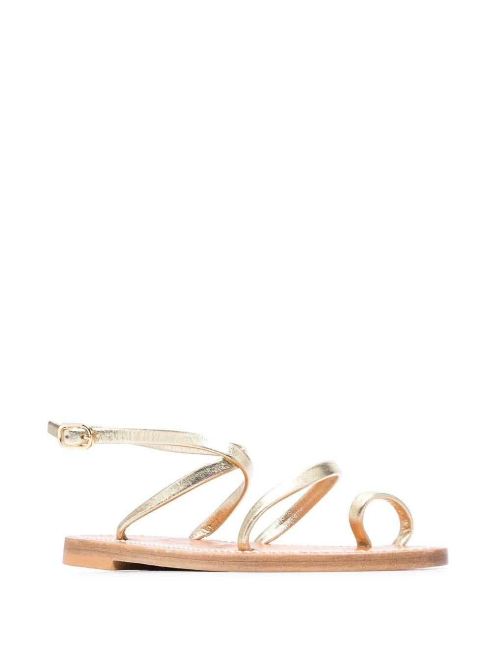Shop Kjacques Loki Calf-leather Sandals In Gold