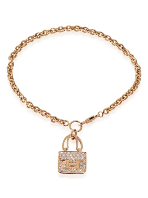 Bracelet Amulette Constance en or 18ct serti de diamants - Hermès Pre-Owned - Modalova